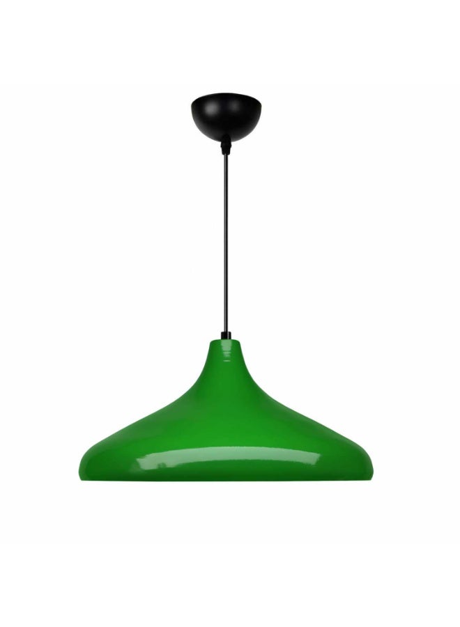 Industrial-Style Green Metal Pendant Lamp - Image 1