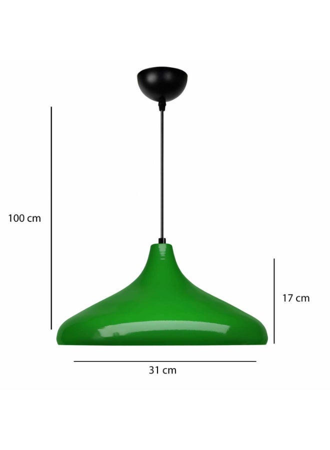 Industrial-Style Green Metal Pendant Lamp - Image 2