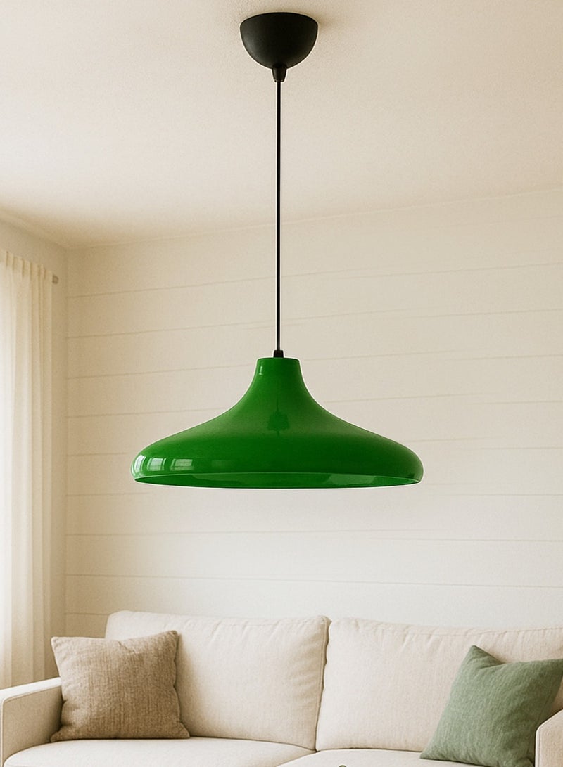 Industrial-Style Green Metal Pendant Lamp - Image 3