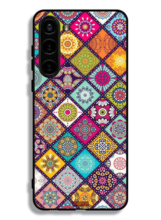 Tolwak Samsung Galaxy S23 Plus 5G Protective Case Cover Mandala Squares Pattern - Image 3