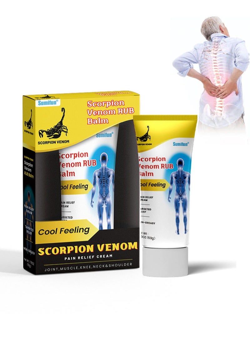 Sumifun Scorpion Venom Pain Relief Cream，Scorpion Venom Rub Bal，Cool Feeling，For Joint Activities Throughout The Body，Soothes Knees，Lumbar，Neck，Hands，And Feet（50g） - Image 1