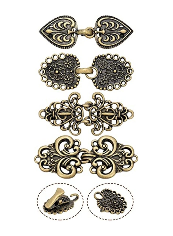 Brooch Clip 4 Pieces Vintage Sweater Swirl Clip Cape Cloak Clips Retro Cardigan Clip Shawl Collar Clasp Dress Shirt Brooch Clip for Girl Women - Image 1