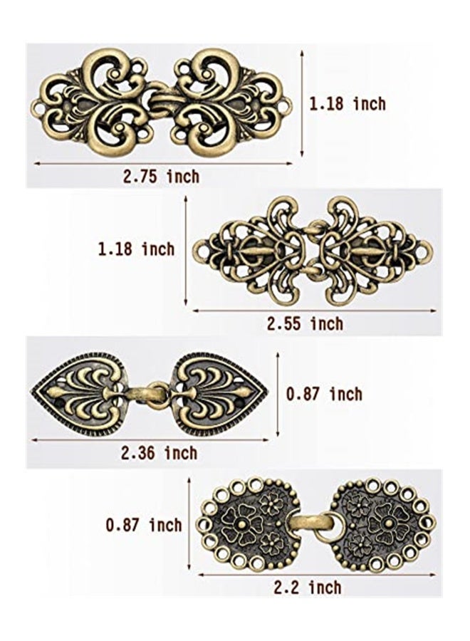 Brooch Clip 4 Pieces Vintage Sweater Swirl Clip Cape Cloak Clips Retro Cardigan Clip Shawl Collar Clasp Dress Shirt Brooch Clip for Girl Women - Image 5