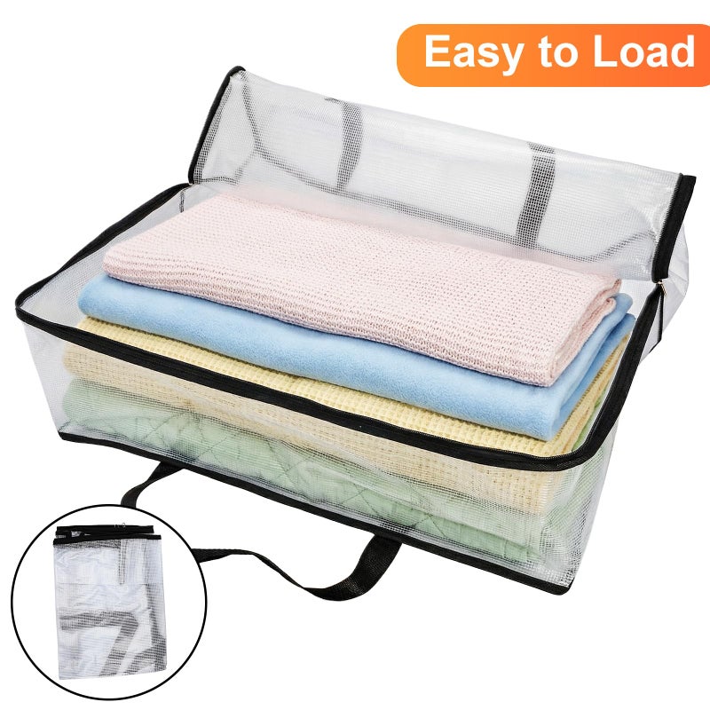 Fasmov 4 Pack Oversized Clear Storage Bag with Handles and Zippers, Vinyl Storage Bag for Comforter, Blanket, Bedding, Duvet, Transparent Moving Totes, Under the Bed Storage, Garage Organizer - Image 4