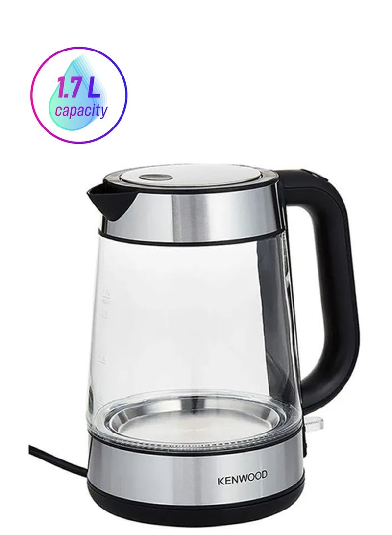 KENWOOD Kettle, Glass, Removable Mesh Filter, 1.7 L 2200 W ZJG08.000CL Silver - Image 1