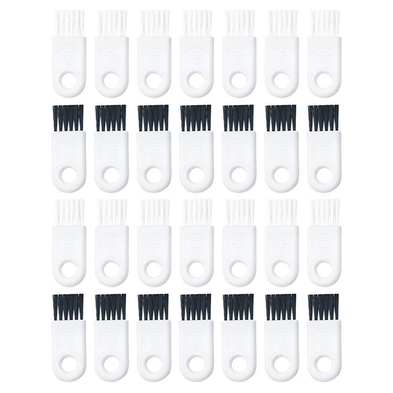 Electric Shaver Cleaning Brush Set 30 Pieces White Handle Black And White Bristles - Image 2