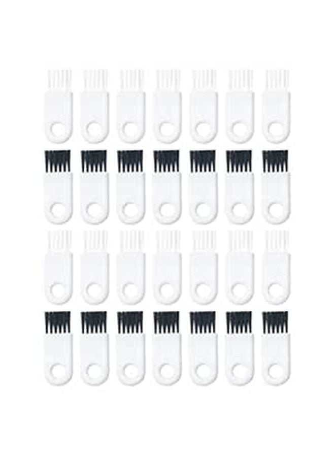 Electric Shaver Cleaning Brush Set 30 Pieces White Handle Black And White Bristles - Image 1