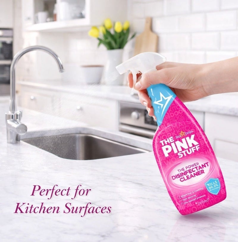 Stardrops The Pink Stuff Disinfectant Cleaner Spray 850ml Multi Purpose Antibacterial Surface Cleaner Kills 99.9% Germs Grease Remover Kitchen Bathroom - Image 5