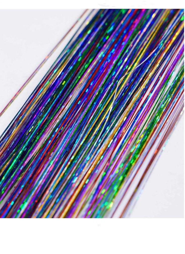 BLOOMING TIME 12 Colors 1800 Strands Hair Extension Tinsel Kit Glitter Hair Extensions for Women Girls Hair Accessories for Christmas New Year Halloween Cosplay Party  - Image 1