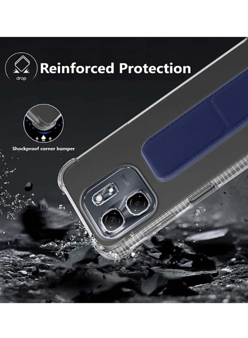 Wtech Infinix Hot 50i / Smart 9 4G 2024 TPU Hand Grip Air Pillow Case Cover - Clear/Navy Blue - Image 4