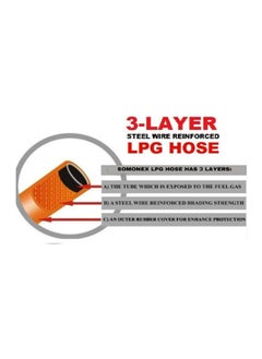 Duravel Duravel Hose Propane Butane LPG Gas Pipe, 8mm, British Standard, with 2 Clips 3 Meter  - Image 5