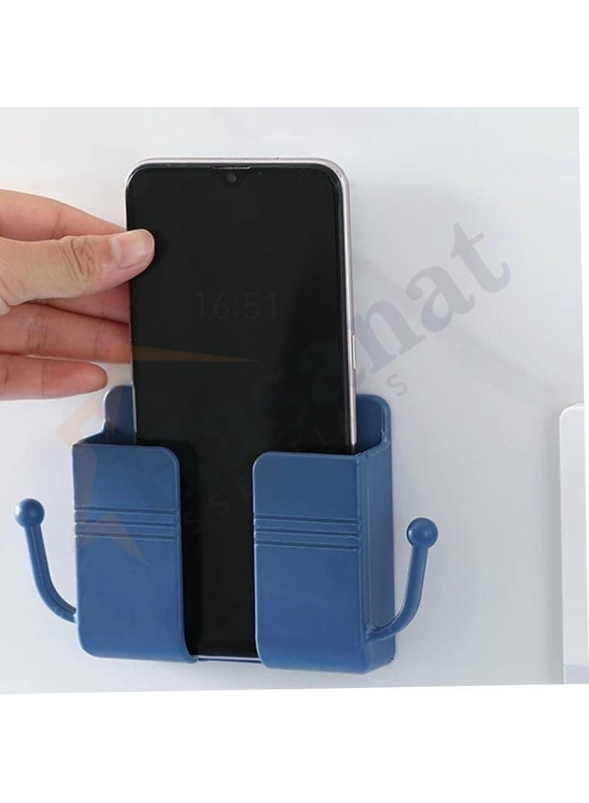Hasanat Essentials Wall Mounted Phone Holder â€“ Remote Control & Mobile Charging Organizer Box, 2 Pcs (Random Color) - Image 5