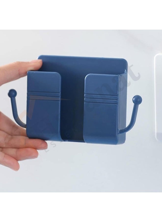 Hasanat Essentials Wall Mounted Phone Holder â€“ Remote Control & Mobile Charging Organizer Box, 2 Pcs (Random Color) - Image 3