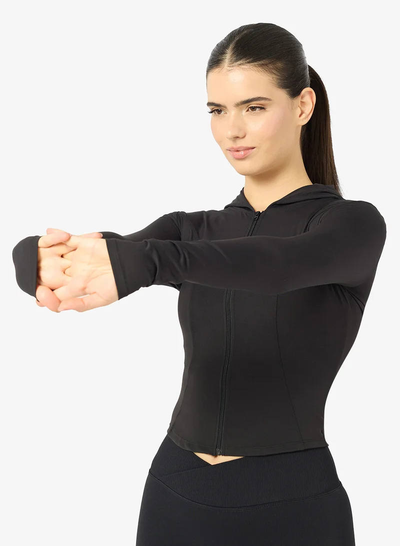 Fitted Sculpting Zip Thru Hoodie