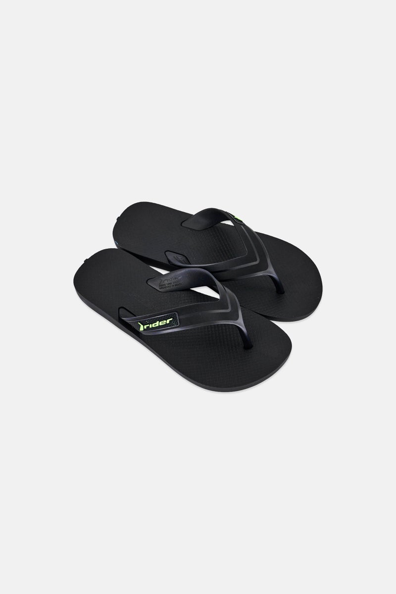 RIDER Kids Boy Brand Logo Slip On Slippers, Black - Image 2