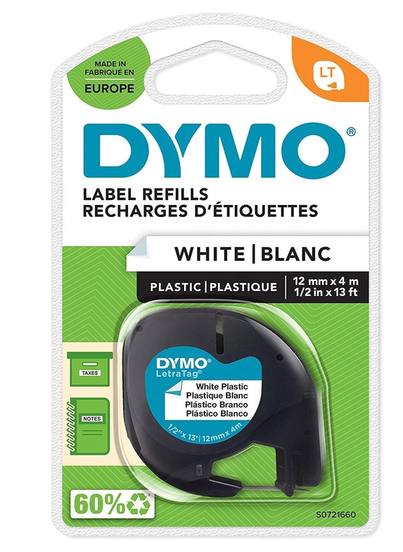 DYMO Letratag Plastic Tape, Self Adhesive, 12 Mm X 4 M Roll, Black Print On White, S0721660 - pzsku/Z00A9EB8C9A5E3CEE746EZ/45/_/1700031316/1cfbd22b-9806-4cdb-a1db-deb9df23ed32