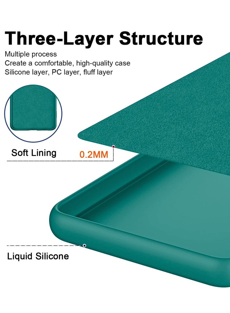 Wtech Samsung Galaxy F06 5G / Samsung Galaxy M06 5G 2025 Premium Soft Liquid Silicone Case Cover (MCRPSN) - Dark Green - Image 4