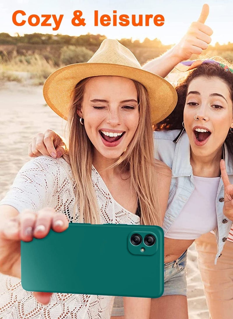 Wtech Samsung Galaxy F06 5G / Samsung Galaxy M06 5G 2025 Premium Soft Liquid Silicone Case Cover (MCRPSN) - Dark Green - Image 3