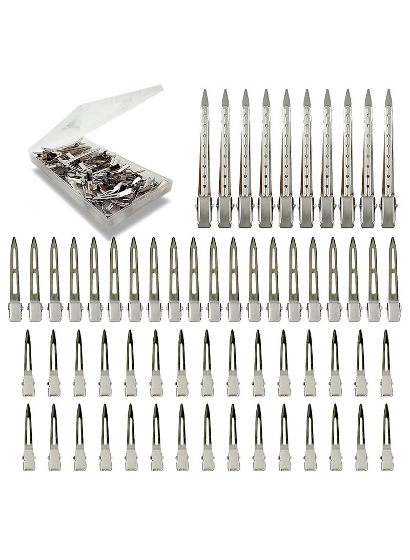 Loucky Loucky 60 PCS Duckbill Clips Set - High-quality metal hair clips, Heavy Duty Rustproof Alligator Sectioning Clips (3 Sizes) with Storage Box | No-Slip Grip for Thick Hair, Salon & Home Styling  - Image 1