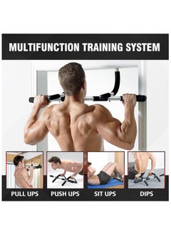 Generic Iron Gym Total Upper Body Workout Bar Door Mounted Exerciser 12 Workouts Free Wrist Support  - Image 4