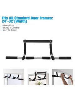 Generic Iron Gym Total Upper Body Workout Bar Door Mounted Exerciser 12 Workouts Free Wrist Support  - Image 5