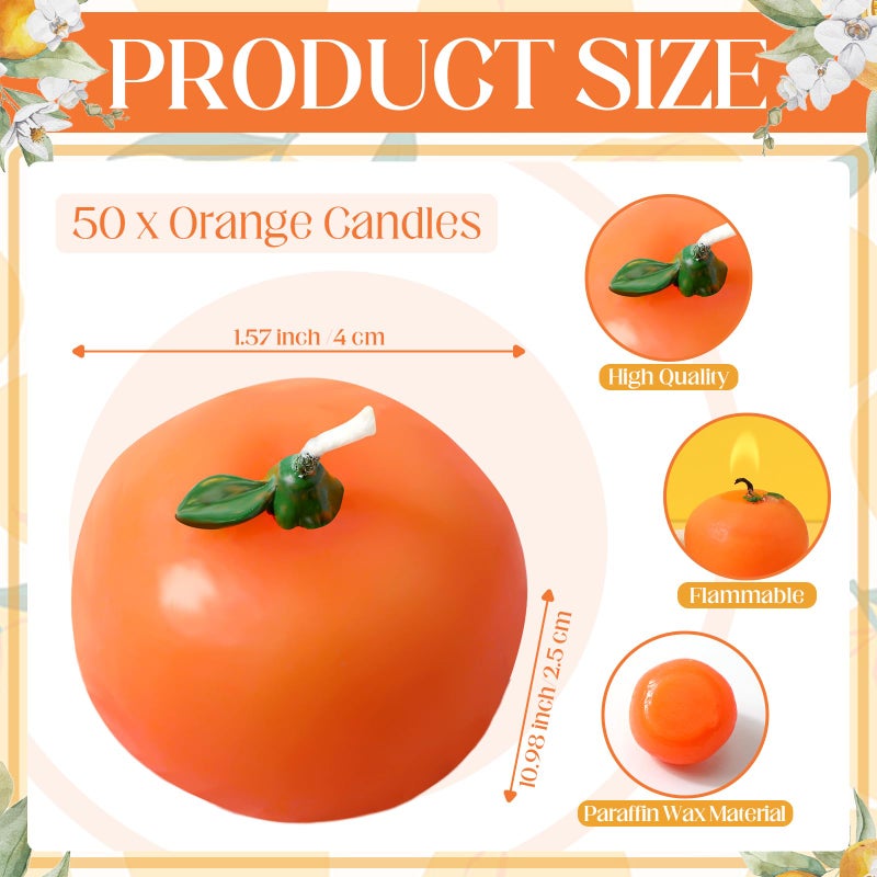 Mtlee 50 Sets Little Cute Baby Shower Baby Shower Orange Candles Favors for Guests a Little Cutie is on The Way Card and Bags for Party Gender Reveal Gifts (Orange) - Image 2