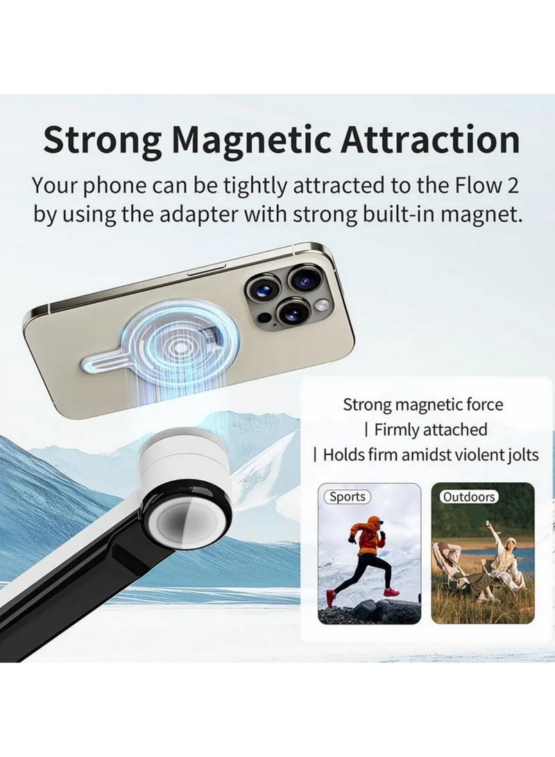 For Insta360 Flow 2 Pro Magnetic Module Quick Release Aluminum Alloy Adapter for Handheld Stabilizer Lightweight Strong Magnet 42mm Gray  - Image 5