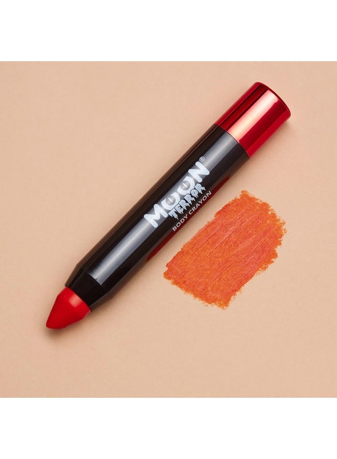 Moon Terror Face Paint Stick/Body Crayon Makeup [Halloween/Party Makeup] for the Face & Body by Moon Creations, Non-Toxic Safety, Glows Brightly under UV Lightfor Kids/Adults - 3.5gPumpkin Orange - Image 2