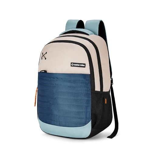 Nasher Miles Coding 4 Compartment Laptop Backpack 31 Liters Polyester with Raincover| Front Organiser Ideal for College, School Bags for Boys & Girls (Grey Green) - Image 1