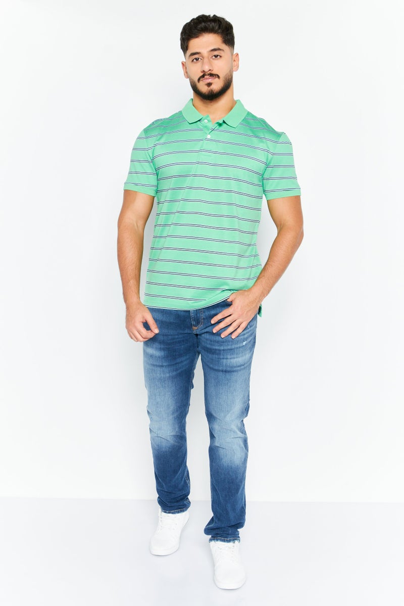 Levi's قميص بولو قصير الأكمام مخطط من ليفيس للرجال بتصميم عادي، متعدد الألوان - Image 2