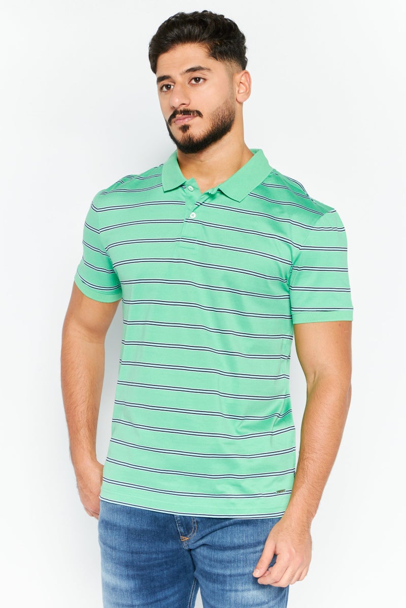 Levi's قميص بولو قصير الأكمام مخطط من ليفيس للرجال بتصميم عادي، متعدد الألوان - Image 1