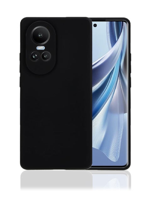Oppo Reno 10 5G Cover Black- Premium 2.0mm TPU Silicon, Enhanced Camera Protection with Lens Shield, Shockproof & Water-Proof Cover for Oppo Reno 10 5G