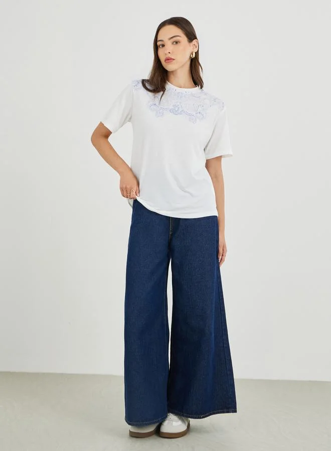 تايك تو Take Two Graphic Printed Regular Fit T-Shirt