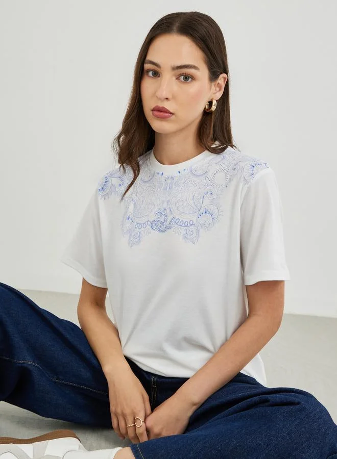 تايك تو تيشيرت مطبوع برسومات مقاس عادي