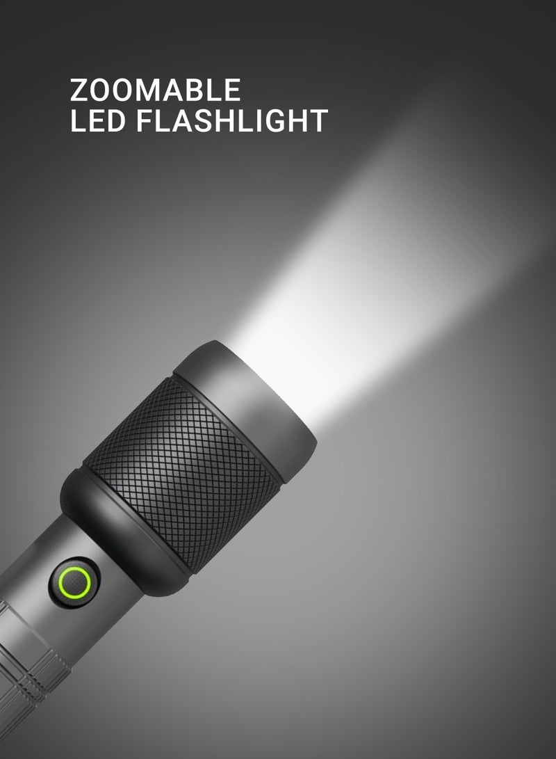 FLEXY W5050 Laser LED Flashlight – 900 Lumens, 15W Power, 800m Range, 4000mAh Li-ion Battery, 5V Type-C Charging, High/Low/Flash/SOS Modes, 3.5H Fast Charge, 4-Year Warranty. - Image 2