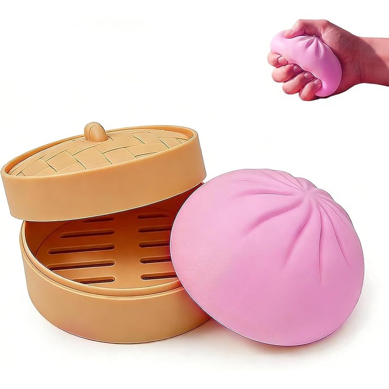 PKRFCJ Dumpling Squishies Mystery Box, Giant Dumpling Squishy Stress Relief Desk Fidget, Jumbo Soft Squeeze Decompression with Steamer Box for Office, Home Desk Decor, Easter Basket Stuff - Image 1
