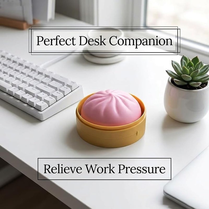 PKRFCJ Dumpling Squishies Mystery Box, Giant Dumpling Squishy Stress Relief Desk Fidget, Jumbo Soft Squeeze Decompression with Steamer Box for Office, Home Desk Decor, Easter Basket Stuff - Image 2