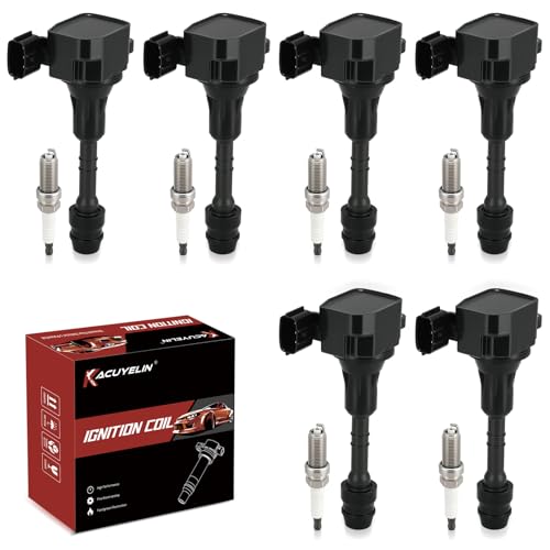 KacuYelin UF349 Ignition Coil Pack and Iridium Spark Plugs Set of 6 Compatible with Infiniti Nissan Murano Maxima Altima Quest Xterra Pathfinder Frontier 2002 2003 2004 2005 2006 2007 2008 3.5L V6, 224488J115 - Image 1