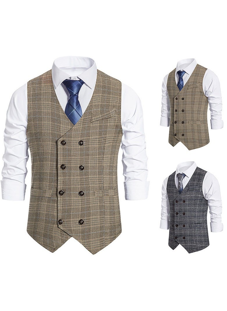 KUYING New Fashionable Herringbone Patterned Suit Vest  - Image 1