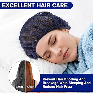 Jeffdad 6Pcs Hair Net for Sleep Reusable Hair Net for Sleep Hair Net for Curly Hair Sleep Caps for Women - Image 2
