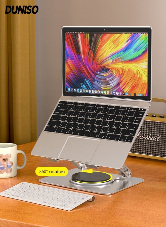 DUNISO Portable Laptop Holder,Adjustable Laptop Tablet Stand,Foldable Ventilated Laptop Stand,for Home Office Travel - Image 1