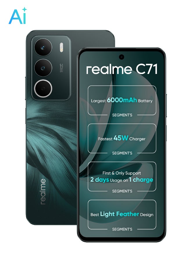 realme C71 Dual SIM Forest Owl 6GB RAM 128GB  4G - International Version - Image 1