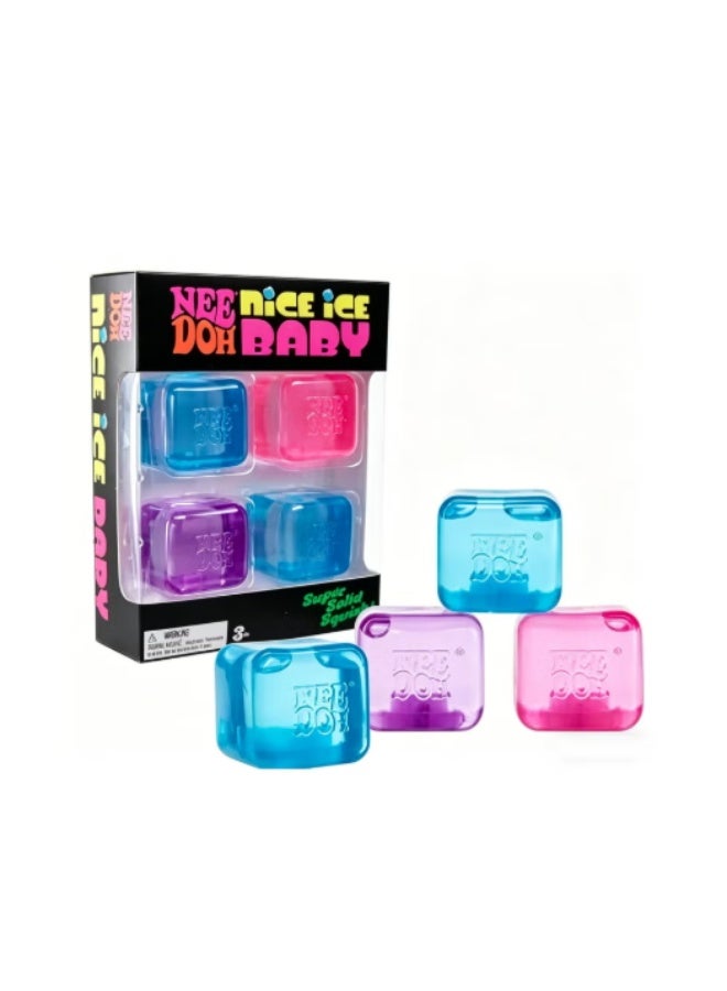 Schylling Needoh Nice Ice Baby – Mini Ice Cube Squishy Fidget Toy, Schylling Sensory Toys for Anxiety Relief, Safe Non-Toxic Dough Material(4-Pack) - Image 1