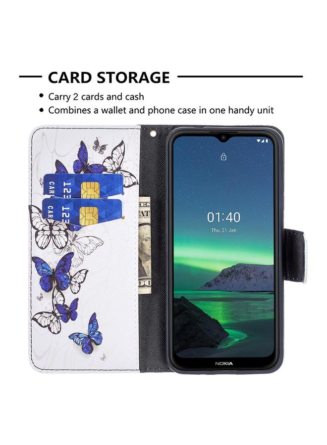 اس-توب جراب لهاتف Nokia 1.4، جراب جلدي أفقي قابل للطي بنمط رسم ملون مع حامل وفتحات للبطاقات ومحفظة - Image 5
