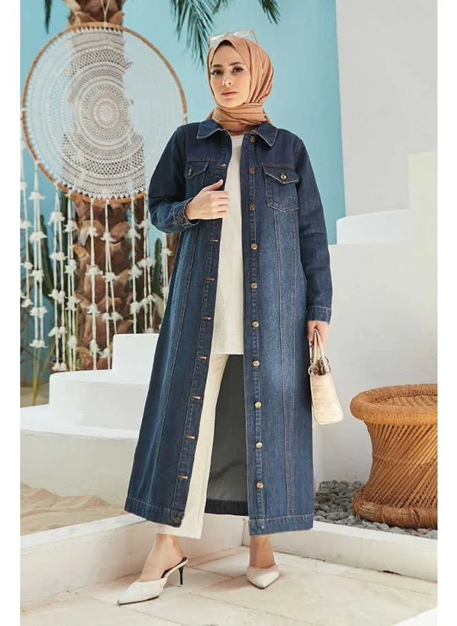 Neways 6373 - Long Denim Jacket Dark Blue