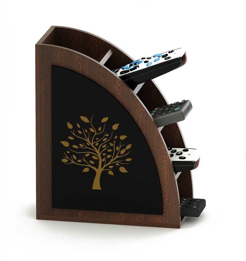 BLUEWUD Otto Remote Stand & holder with 3 Sections | Wooden Remote Holder for Living Room, TV & AC | Stationary Organizer| 3 in 1 | Ideal for Home & Office, Housewarming Gift (Tree Design) - Image 1