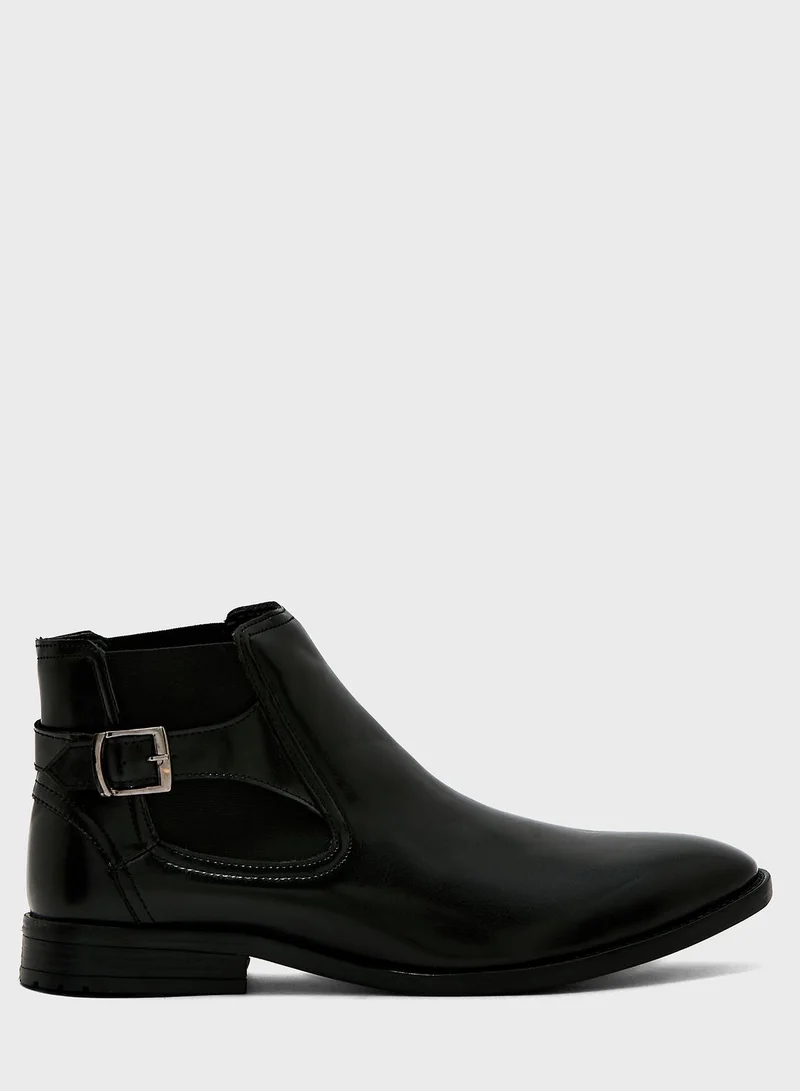 Robert Wood Buckle Detail Chelsea Boots