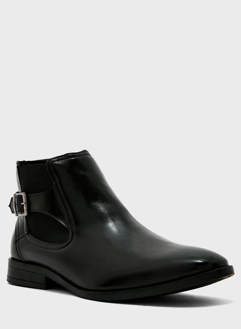 Robert Wood Buckle Detail Chelsea Boots
