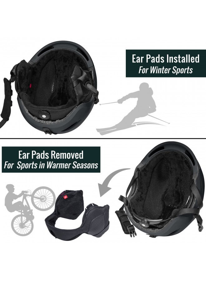 TurboSke TurboSke Ski Helmet, Snowboard Helmet Snow Sports Helmet, Audio Compatible Helmet for Men, Women and Youth (M, Black) - Image 4