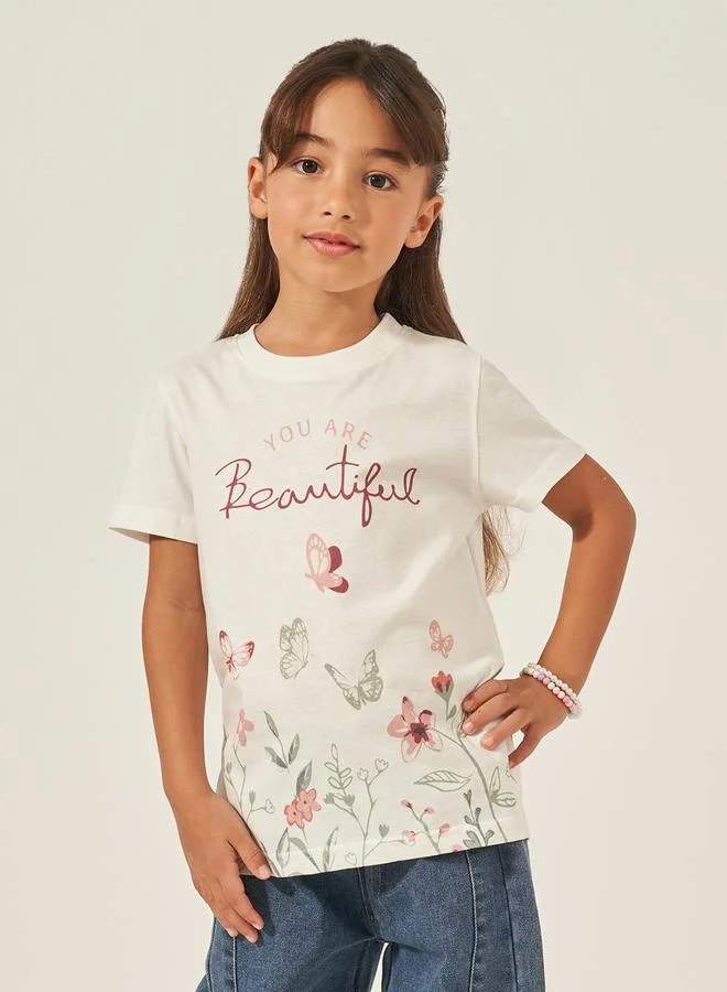 Styli Graphic Print Short Sleeve T-Shirt